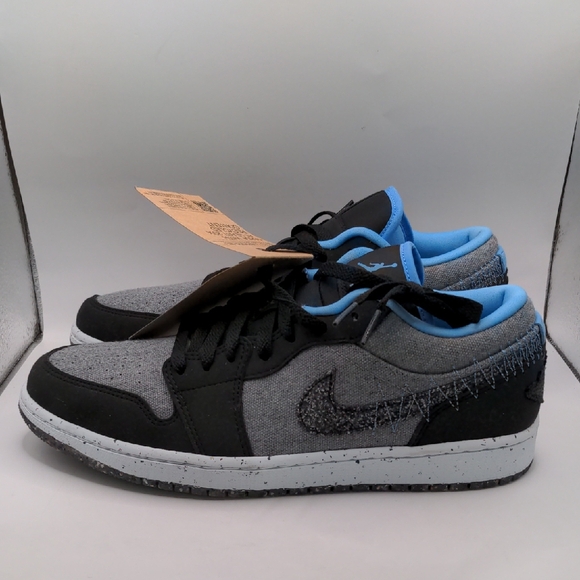 NWOB Air Jordan 1 Low SE Crater Grey University Blue Men's DM4657-004 Sz 9.5